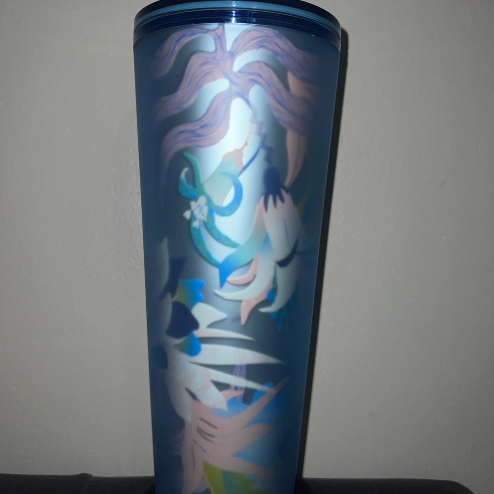 Starbucks Venti Summer Floral Blue Matte Cup